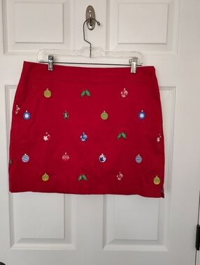 Loudmouth Ladies Christmas Ornament Skort Golf Pickleball Novelty Holiday Sz 12